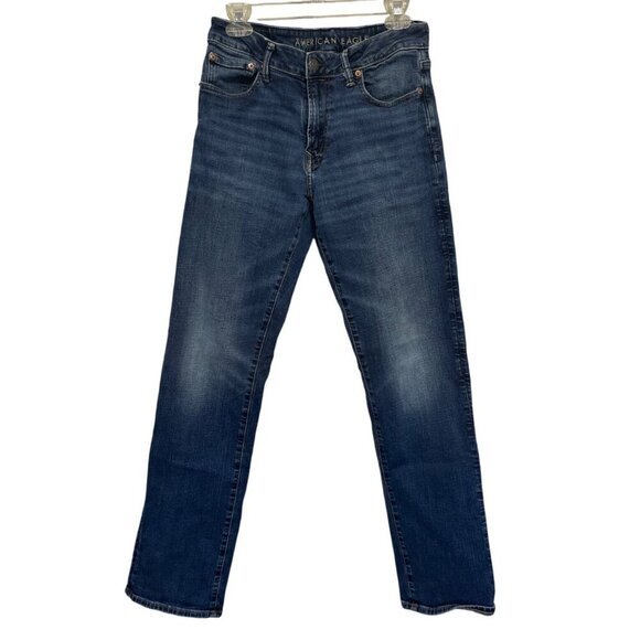 American Eagle Airflex+ Straight Leg Jeans Medium Wash Denim Womens Size 32 x 36 - Picture 1 of 10